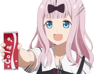 😀 Cola anime, menina, bebida, cola whatsapp sticker