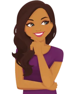 😊 frau, cartoon, denkend, lächelnd whatsapp sticker