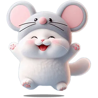 🥳 แมว, สัตว์, น่ารัก, หนู, การ์ตูน whatsapp sticker