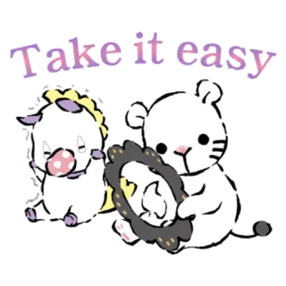 😓 Take it easy fofo, animais, relaxar, calma, urso, relaxa whatsapp sticker