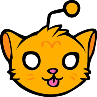 😺 gatto, Reddit, arancione, cartone animato telegram sticker