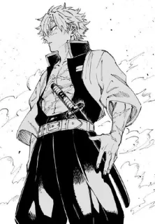😮‍💨 Sanemi Shinazugawa Demon Slayer 动漫, 漫画, 鬼灭之刃, 剑, 动漫角色 telegram sticker
