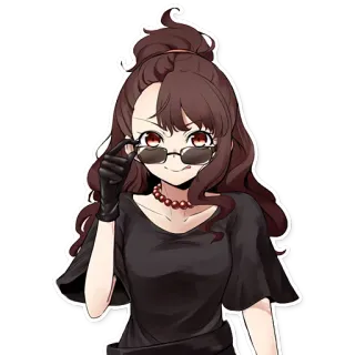 😎 Anime, Cartoon, Frau, Gothic, Charakter, Brünette telegram sticker