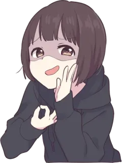 💵 Аниме, Девушка, Мило, Жест рукой, Знак OK, Мультфильм telegram sticker