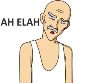 💩 AH BLAH Dessin animé, Homme, Vieux, Visage, Expression telegram sticker