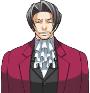 🤢 Miles Edgeworth Ace Attorney Miles Edgeworth, Ace Attorney, Anime, Cartone animato, Personaggio, Avvocato, Obiezione telegram sticker
