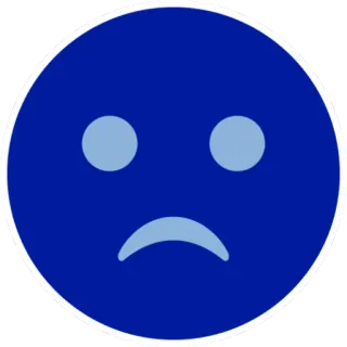 🙁 triste, infeliz, sentimento, emoticon, azul telegram sticker