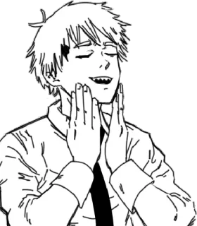 😌 Denji Chainsaw Man anime, manga, chainsaw man, denji, character telegram sticker