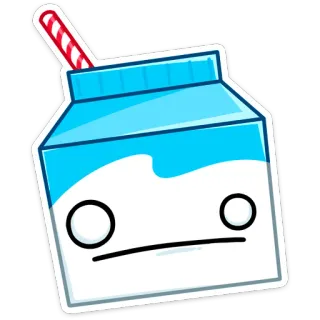 😐 milch, trinken, cartoon, essen, getränk, süß whatsapp sticker
