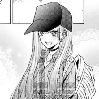 📀 fille anime, chapeau, carreaux, style manga, cheveux longs, mignon telegram sticker