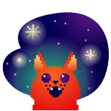 😺 Pixel Art, Fuchs, Sterne, Cartoon, Nacht, Tier whatsapp sticker