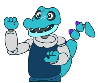 🤖 dessin animé, alligator, robot, animal, reptile whatsapp sticker