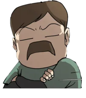 😤 Dessin animé, Homme, Expression, Colère telegram sticker