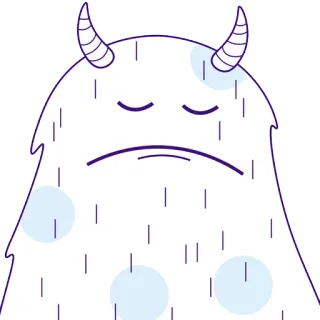 ☹️ Monster, süß, traurig, Trauer, Illustration, Cartoon telegram sticker