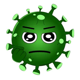 👊 病毒, 卡通, 细菌, 生气, 疾病, 疫情 telegram sticker