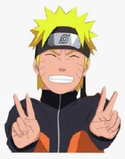 😁 Naruto Anime, Desenho animado, Ninja, Sinal de paz, Alegre, Personagem telegram sticker