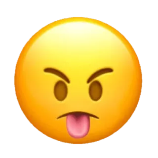 ✨ 이모지, 얼굴, 화난, 혀, 짜증, 표정, 노란색 telegram sticker