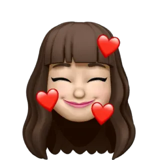 🥰 Emoji, Phụ nữ, Cô gái, Trái tim, Tình yêu, Phim hoạt hình telegram sticker