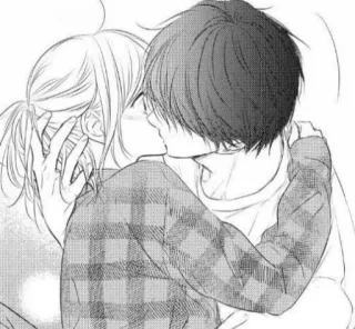 ❤️ coppia, bacio, anime, manga, romance telegram sticker