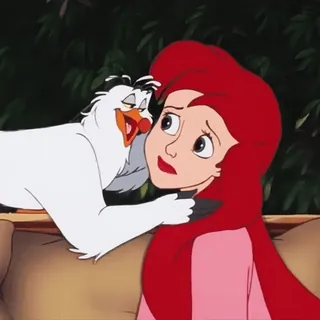 🧚♀ Ariel The Little Mermaid Ariel, Arielle, die Meerjungfrau, Disney, Möwe, Cartoon, Film telegram sticker