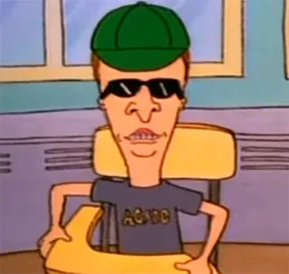 😎 Butthead Beavis and Butthead cartoon, character, comedy, ACDC, 90s telegram sticker