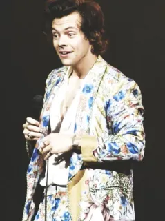 💷 Harry Styles Harry Styles, chanteur, célébrité, costume floral, artiste, musique telegram sticker