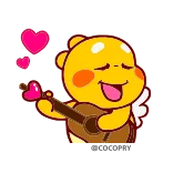 ❤ 可愛い, くま, ギター, 愛, ハート, 漫画 telegram sticker