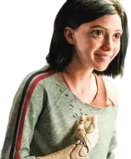 😆 Alita Alita: Battle Angel Alita, Ciborgue, Anjo de Batalha, Ficção científica, Personagem de filme, Robô, Mangá whatsapp sticker