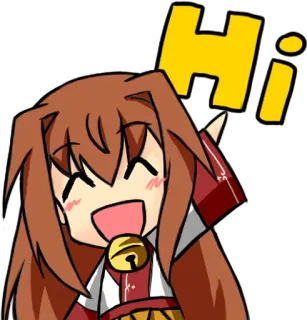 😄 Hi Anime, Dessin animé, Personnage, Kawaii, Salut, Bonjour whatsapp sticker