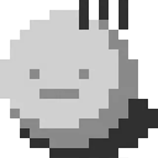 ☹ pixel art, character, simple, gray, face whatsapp sticker