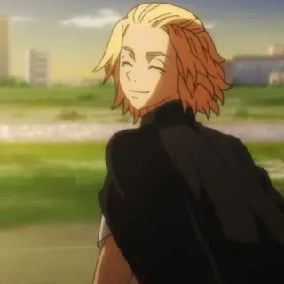 ⛓ Mikey Tokyo Revengers anime, character, manga, smiling, blonde hair telegram sticker