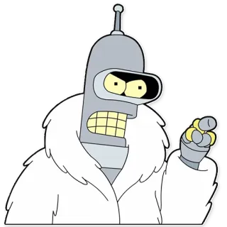 👉 Bender Futurama robot, cartoni animati, Futurama, Bender, personaggio telegram sticker