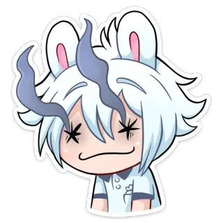 😵 Animé, Dessin animé, Lapin, Personnage, Kawaii, Mignon telegram sticker