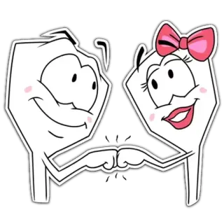 💑 cartone animato, amore, saluto, amicizia, coppia, kawaii telegram sticker