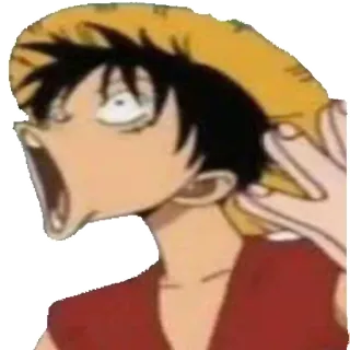 😒 Monkey D. Luffy One Piece Anime, Lucu, Manga, One Piece, Luffy, Terkejut whatsapp sticker