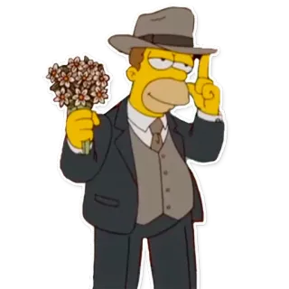 🌷 Homer Simpson The Simpsons cartoon, character, simpsons, flowers telegram sticker