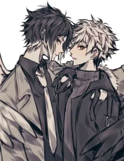 🌟 anime, birds, male, characters, birds, wings, cute telegram sticker