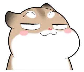 😑 dier, hamster, schattig, zelfgenoegzaam telegram sticker