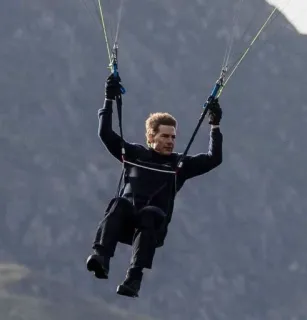 ✖ parapente, hombre, volando, aventura, paracaidismo, deportes telegram sticker