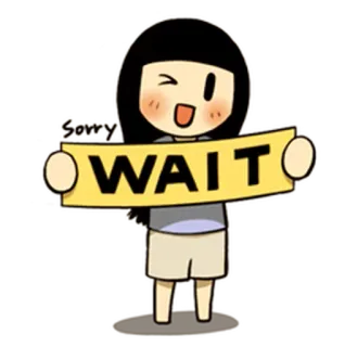 ⏰ WAIT wait, waiting, cartoon, girl, hold telegram sticker