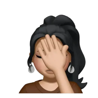 🫣 Facepalm, Emoji, Enttäuschung, Frustration, Frau, Peinlichkeit whatsapp sticker