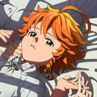 ⛓ Emma The Promised Neverland Anime, Dibujos animados, Manga, Retrato, Descansando, Emma, The Promised Neverland telegram sticker