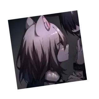 👄 anime, catgirl, cute, manga, art, cartoon, character telegram sticker