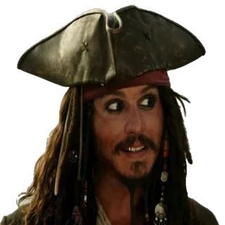 😀 Jack Sparrow Pirates of the Caribbean bajak laut, kapten, Johnny Depp, film, karakter telegram sticker
