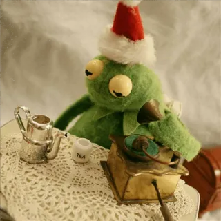 🐸 Kermit TEA Kermit, Natal, chá, fantoche, feriado, festivo, Muppets whatsapp sticker