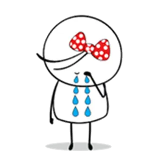 😭 smutny, płacz, ukłon, łzy, kreskówka telegram sticker