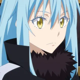 🙁 Rimuru Tempest That Time I Got Reincarnated as a Slime Аниме, Исекай, Слизь, Римуру, Темпест, голубые волосы telegram sticker