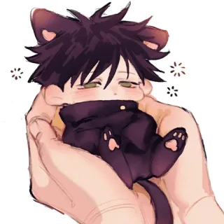 🖤 carino, gatto, animale, chibi, kawaii, arte, disegno, personaggio whatsapp sticker