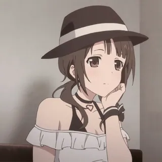 😁 动漫女孩, 卡通, 女孩, 帽子, 连衣裙, 可爱 whatsapp sticker
