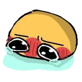 😓 llorando, triste, emoji, emoción, kawaii, lloroso telegram sticker